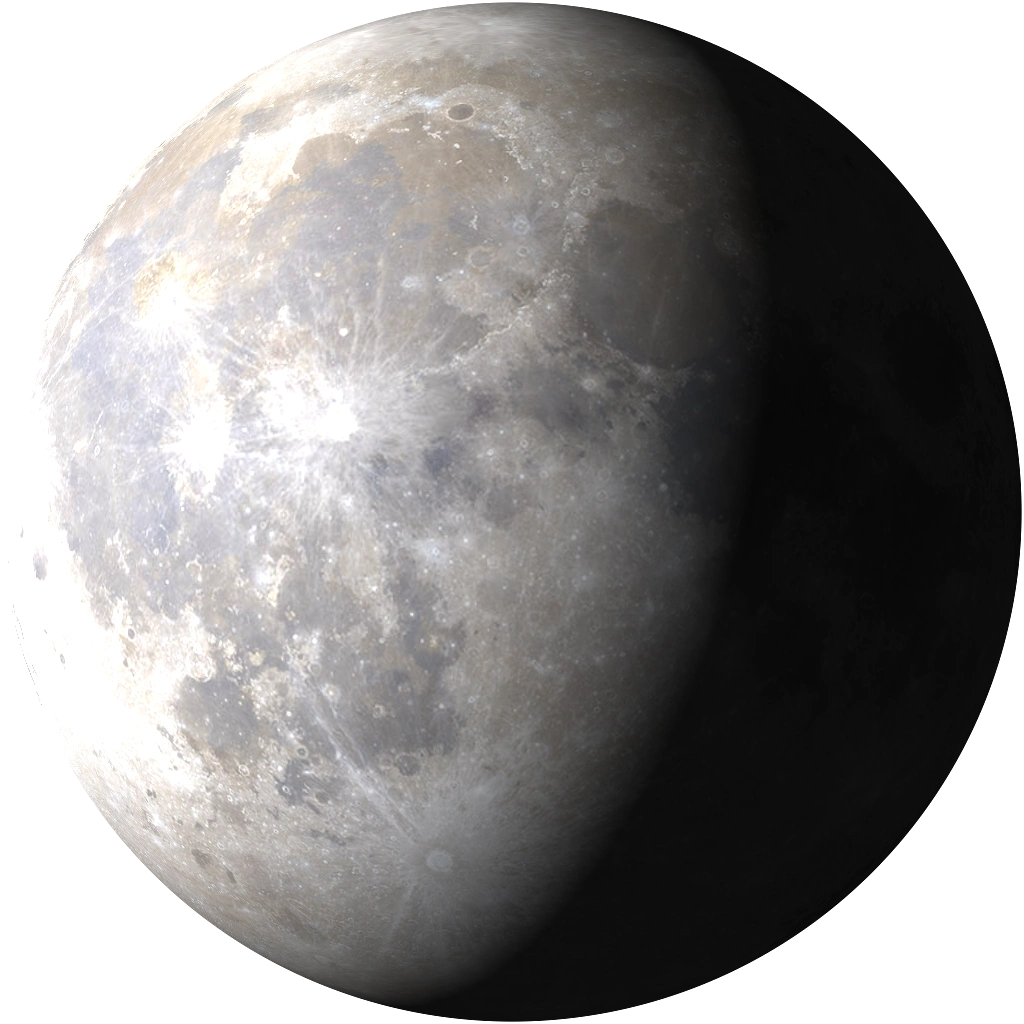 Detaillierter Mond im schwachen reflektierten Licht